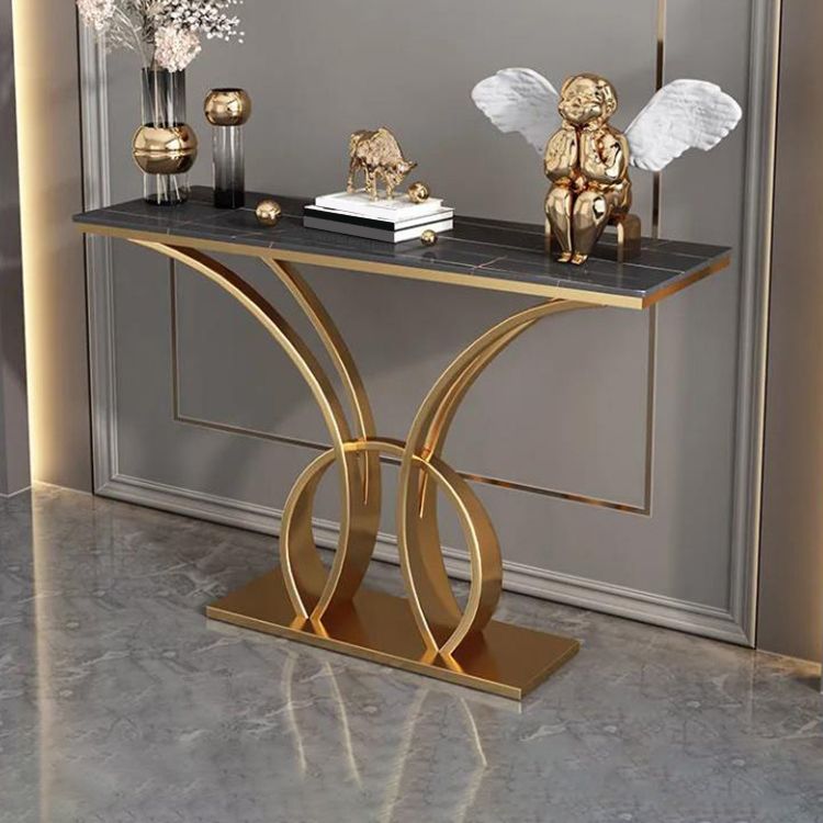 Modern 31.5" Tall Console Table Abstract Base 1-shelf Accent Table