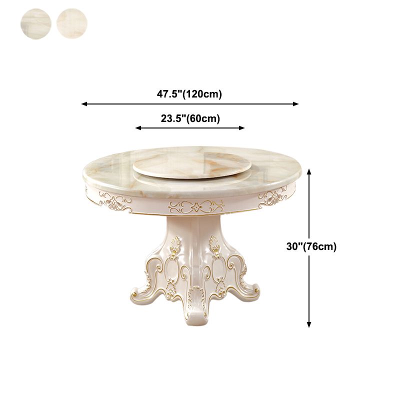 Solid Wood Victorian Round Table Pedestal Dining Table for Home
