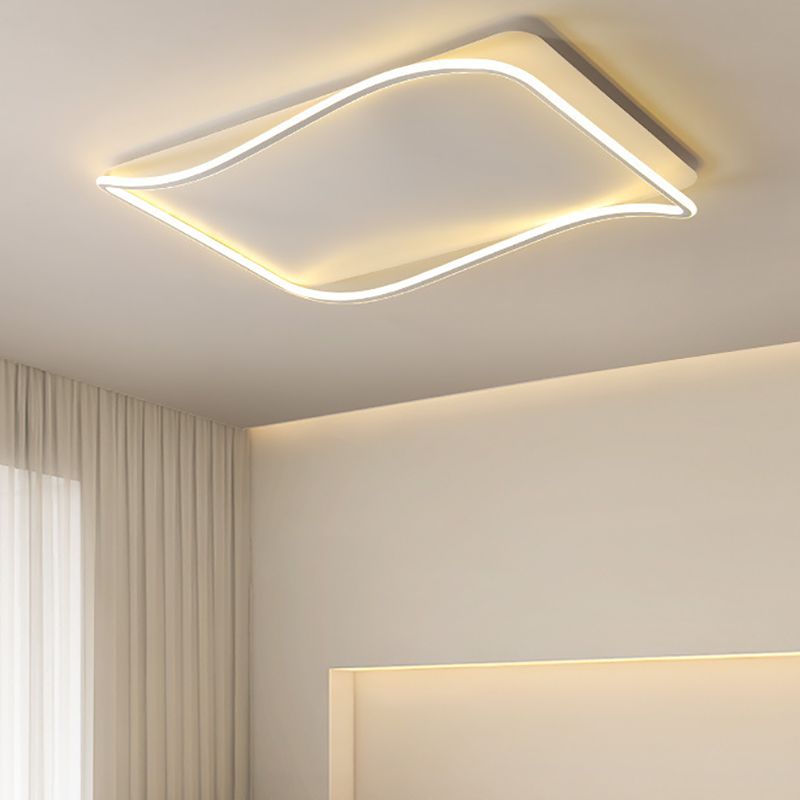 Rectangle Flush Light Modern Metal Flush Mount Light Fixture
