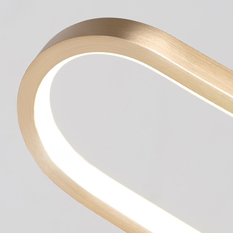 Modern Style Hanging Light Fixture Strip Shape Pendant Light with Silica Gel Shade