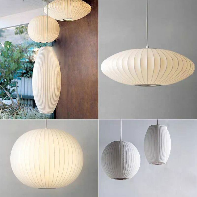 1 Light Pendant Light Fixture Modern Simple Silk Hanging Pendant Lights for Restaurant