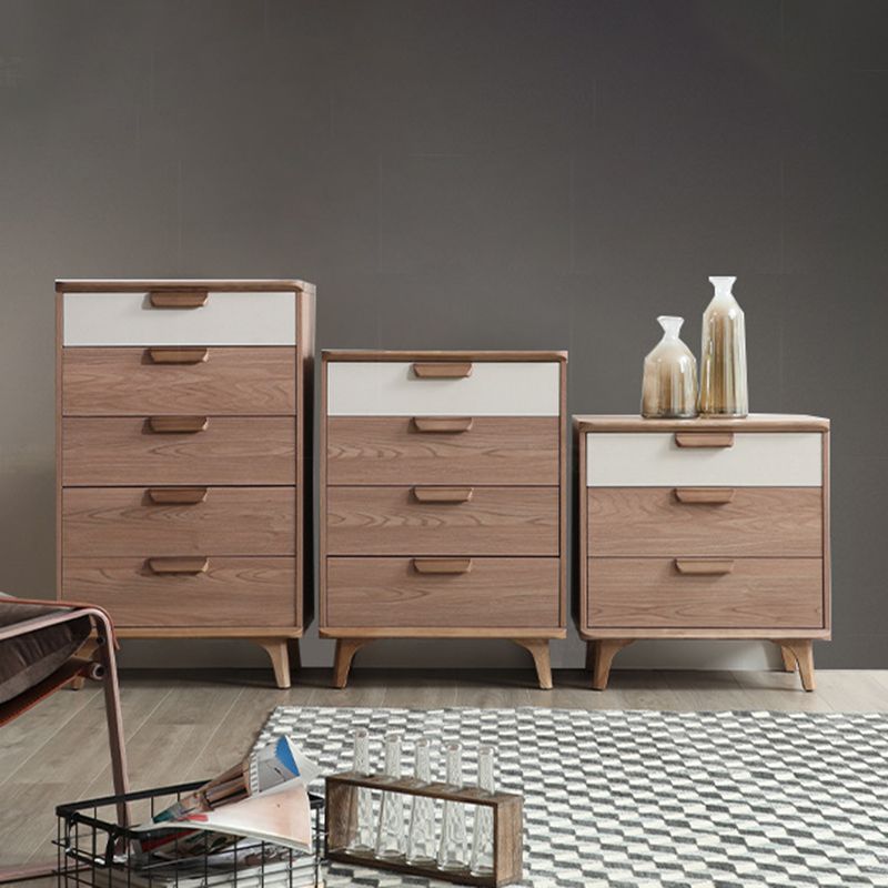 Contemporary Storage Chest Bedroom Solid Wood Chest with Drawers