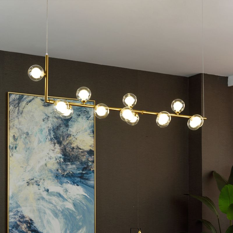 Ball Hanging Island Light Postmodern Glass Suspension Candant Light per sala da pranzo