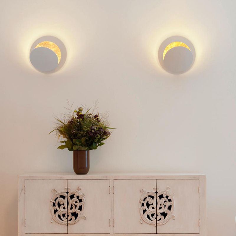 1-Light Disk Wall Mount Light Modern Style Metal Wall Sconce Lights