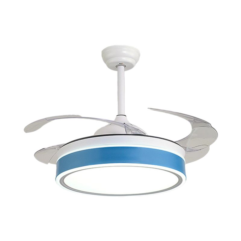 Lampe lampe per ventola a sospensione rotonde in acrilico round 4 lampe semifulto a LED moderno per camera da letto, largo 20 "
