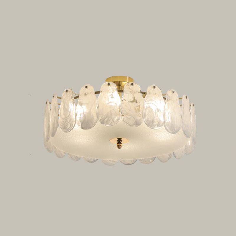 Multi Light Cylindrical Ceiling Lamp Modern Style Glass Ceiling Lighting for Living Room