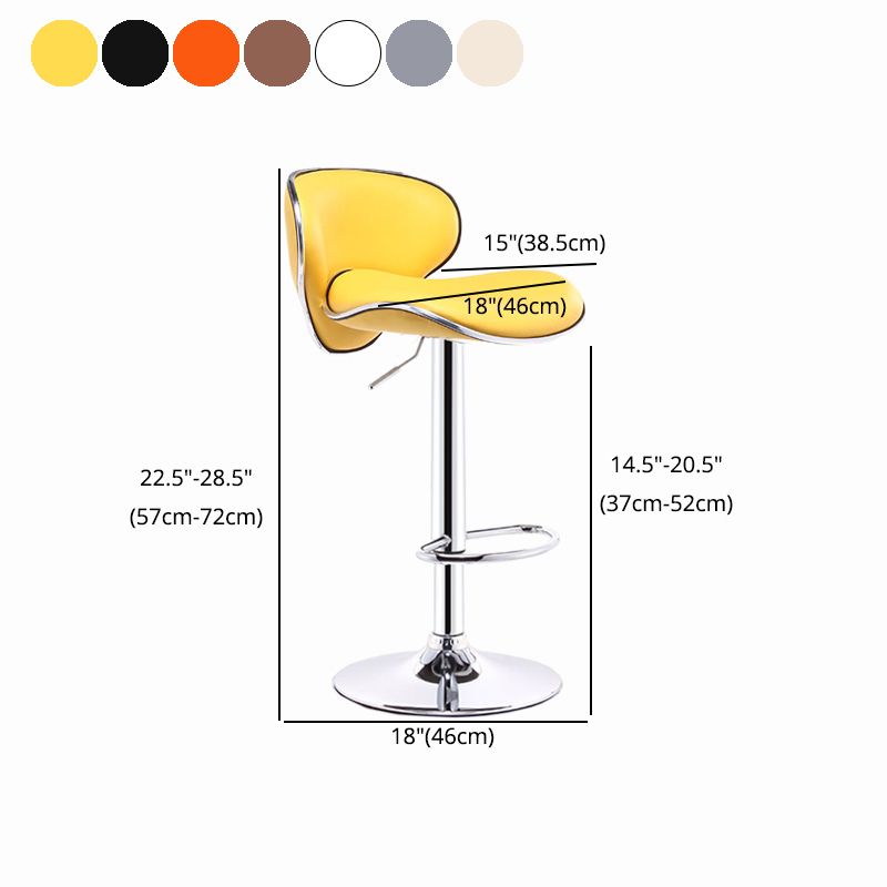 Modern Style Bar-stool with Adjustable Height Low Back Footrest Swivel for Counter Bar