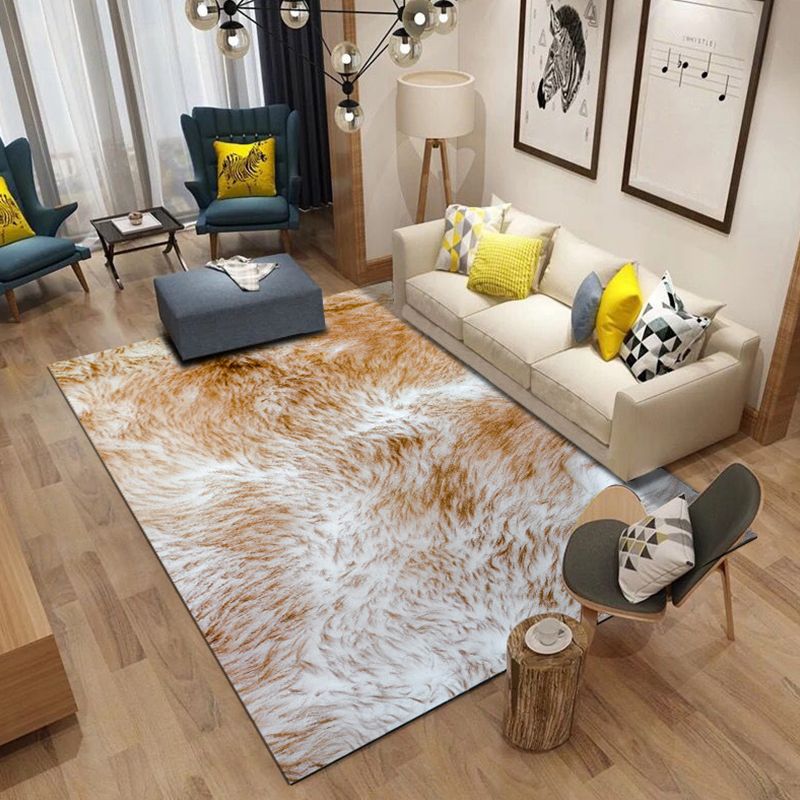 Moderner Wohnzimmer Teppich Multi -Farbe Tier Pelz Druck Teppich Polyster Easy Care Machine Waschbare Teppich