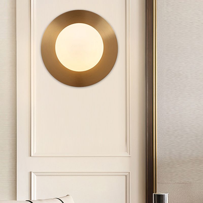 Nordic Style Wall Sconce White Glass Globe Wall Mounted Light for Living Room