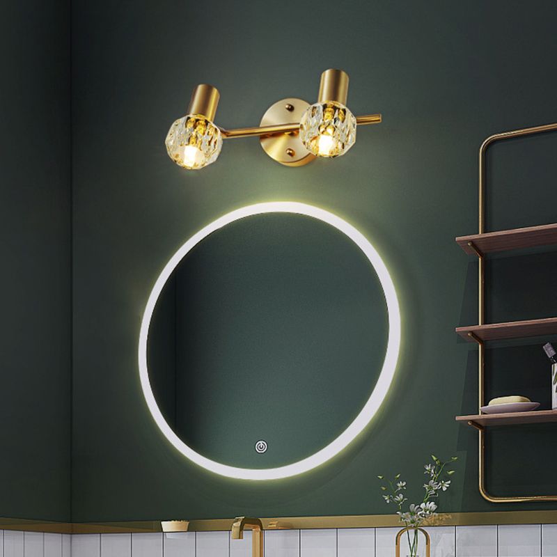 Globe Crystal Mur Murd Lights Modern Mur Mall Éclairage pour la salle de bain