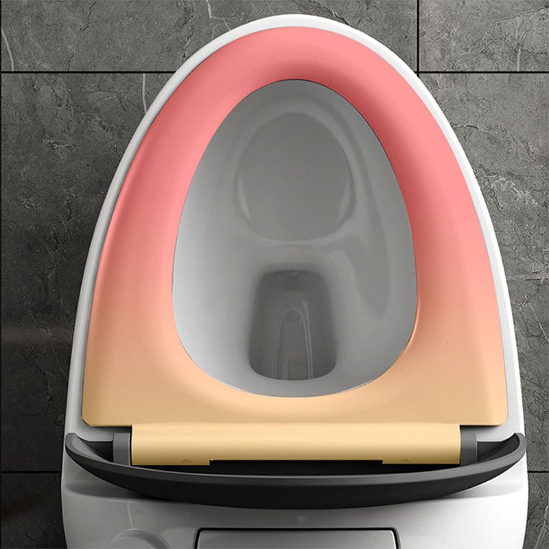 Contemporary Siphon Jet Toilet Bowl One Piece Skirted Urine Toilet with Seat