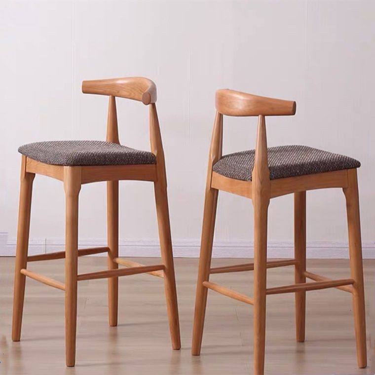 Modern Style Bar-stool Wooden Bar Stool with Wood Legs for Home