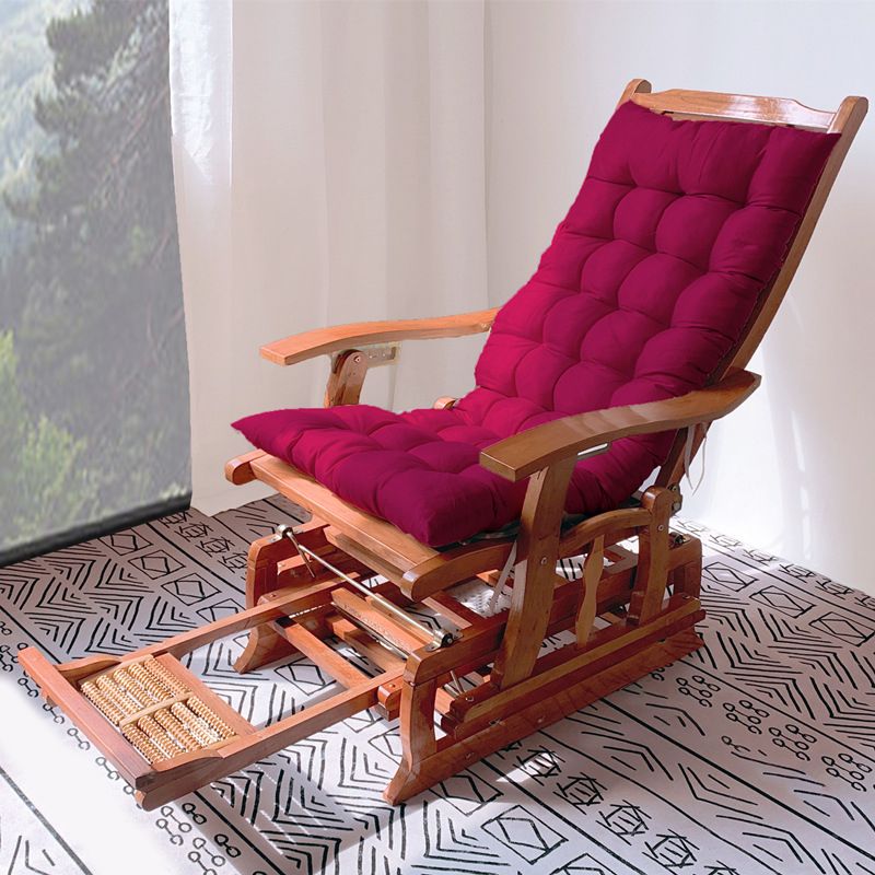 Traditional Rocker Solid Wood Removable Cushions Reclining Recliner Chair