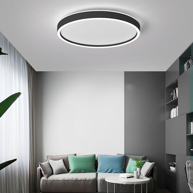 Metal Circular Flush mount Ceiling Lamp Minimalism Style LED Flush Mount Lighting for Bedroom