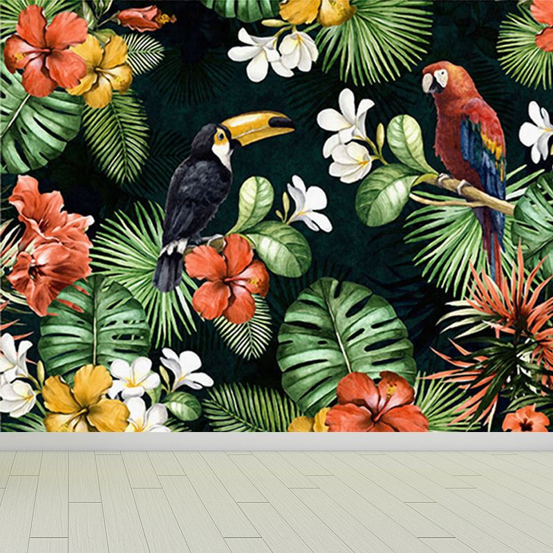 Light Color Wild Landscape Mural Moisture-Proofing Tropical Bedroom Wall Covering