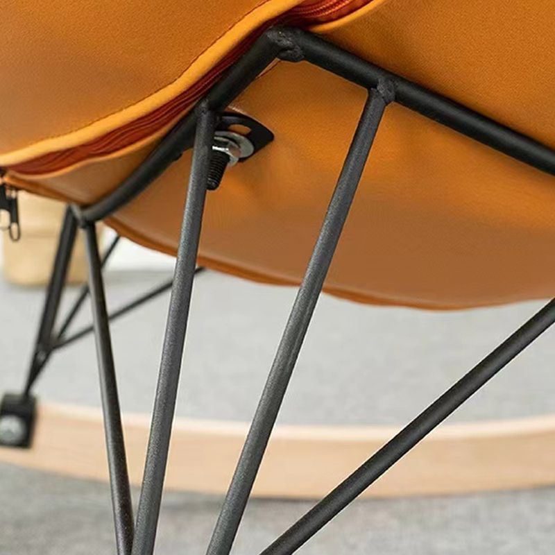 Modern Glider Chair Pure Color Cushions Rocking Chair with Dark Legs