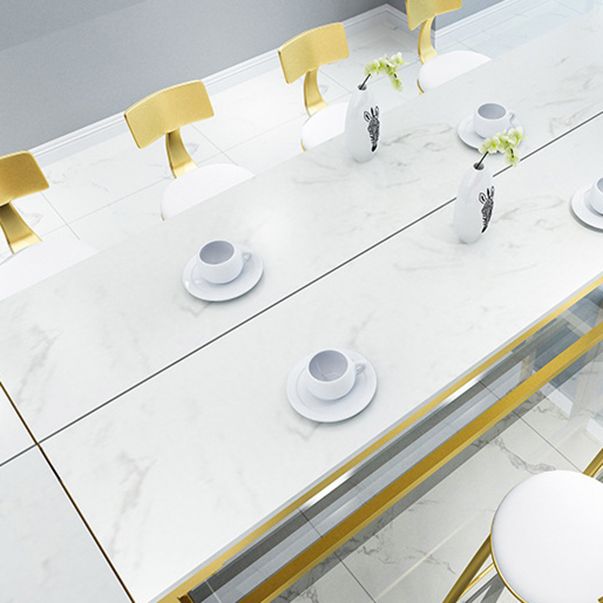 Glam Pub Table Set 1/2/4 Pieces Faux Marble Bar table with Backless Stools