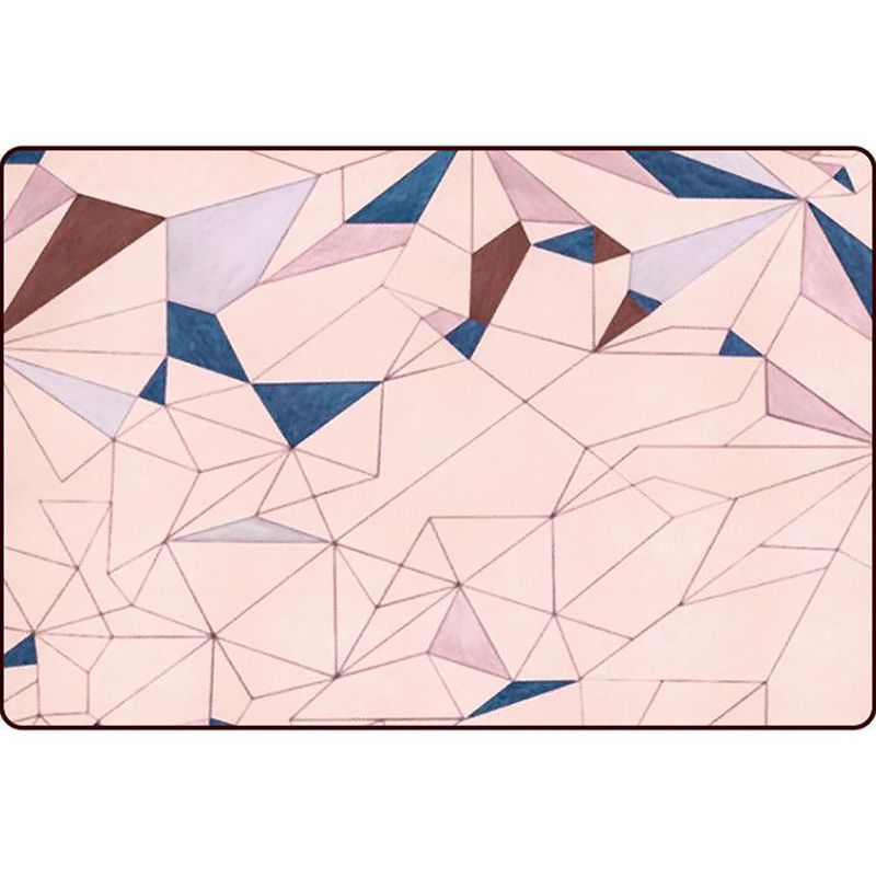 Modern Living Room Rug in Pink Color Block Irregular Shape Print Rug Polyester Pet Friendly Area Rug