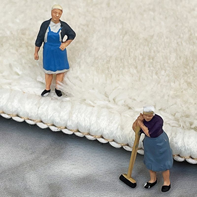 Cartoon Flowers Rug Ellipse Shape Stain Resistant Rug for Home Decor