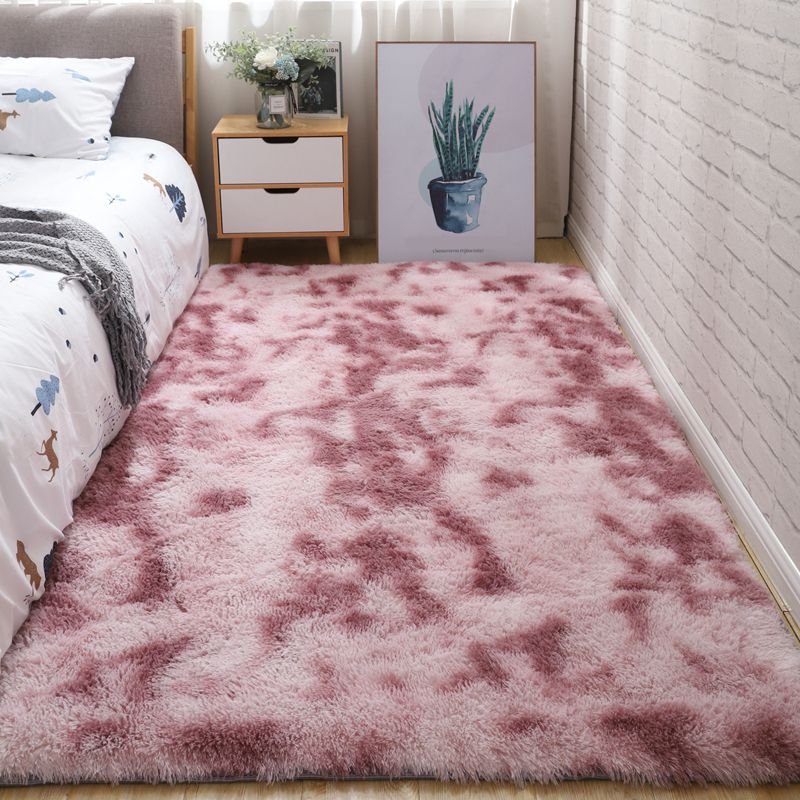 Scandinavian Solid Color Rug Multi-Color Fluffy Area Carpet Non-Slip Backing Machine Washable Rug for Bedroom