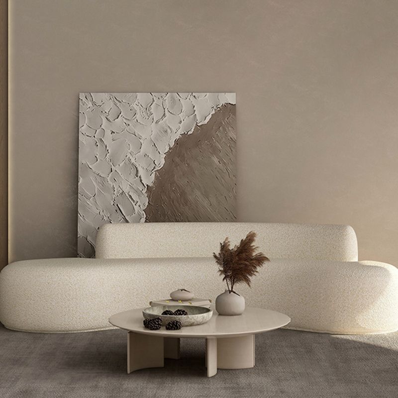 Contemporary Curved Settee Armless Tight Back Sofa for Living Room