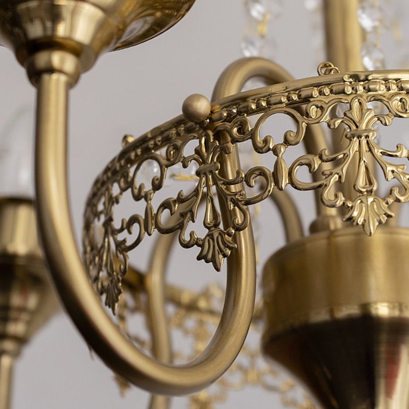 Luminaires de lustre aux bougies de style américain 5 lampes suspendues à 5 légers avec cristal