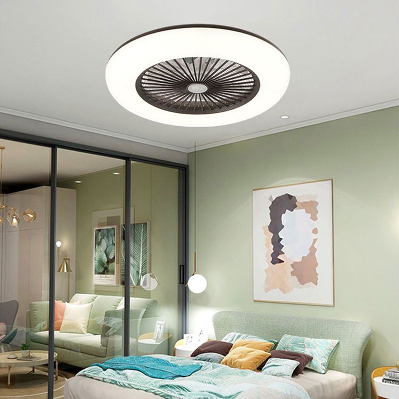 Acrylrad -förmiges halb Flush Light Makkaronstil LED -Deckenventilator Licht für Schlafzimmer