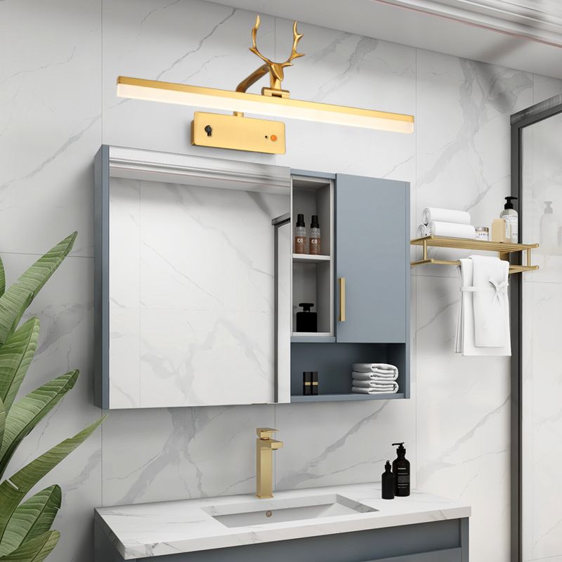 Metal Linear Vanity Lighting Contemporary Style 1 Light Led Vanity Lights