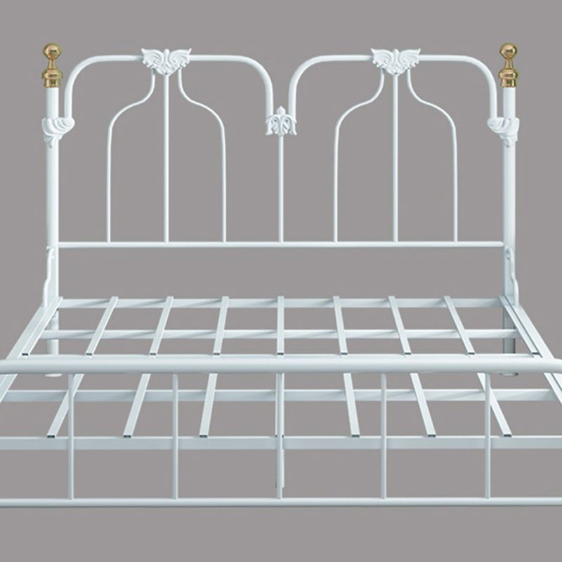84.65 inch Wide Contemporary Bed Frame Metal Solid Color Bed with Headboard