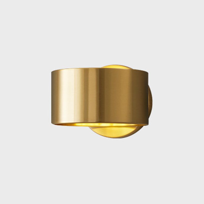 Solid Brass Drum 1 - Light Wall Sconce in Black / Gold Finish Wall Mounted Fixture