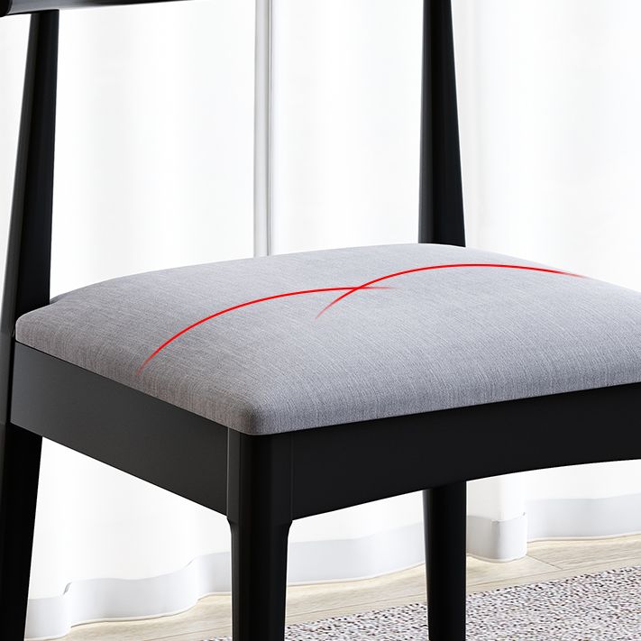 Silla de comedor de madera de estilo escandinavo, silla sin brazos con cuerno de vaca