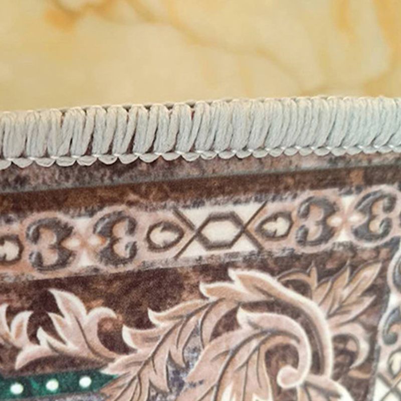 Grandeur Multicolor Victorian Rug Polyester Floral Printed Rug Pet Friendly Washable Anti-Slip Rug for Living Room