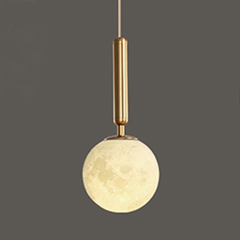 Modern Style Spherical Shade Hanging Light Plastic 1 Light Pendant Lamp for Bedside