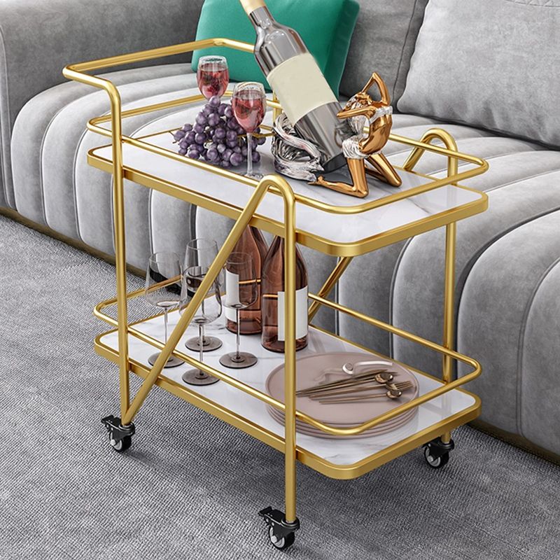 29.92" High Rolling Modern Prep Table Stone Prep Table for Dining Room