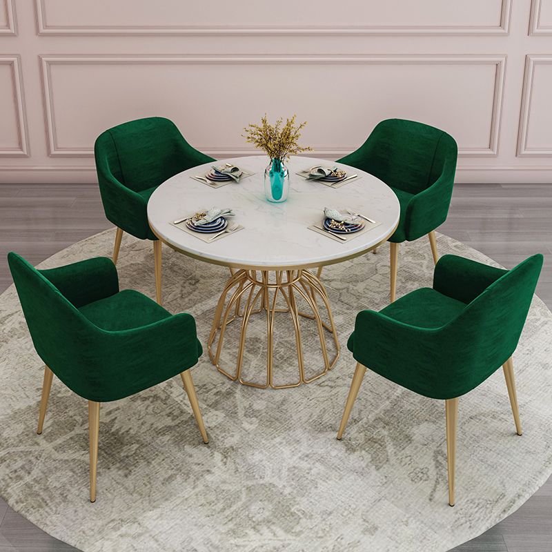 Nordic 1/5 Pieces Dining Set Round Stone Dining Table for Dining Room