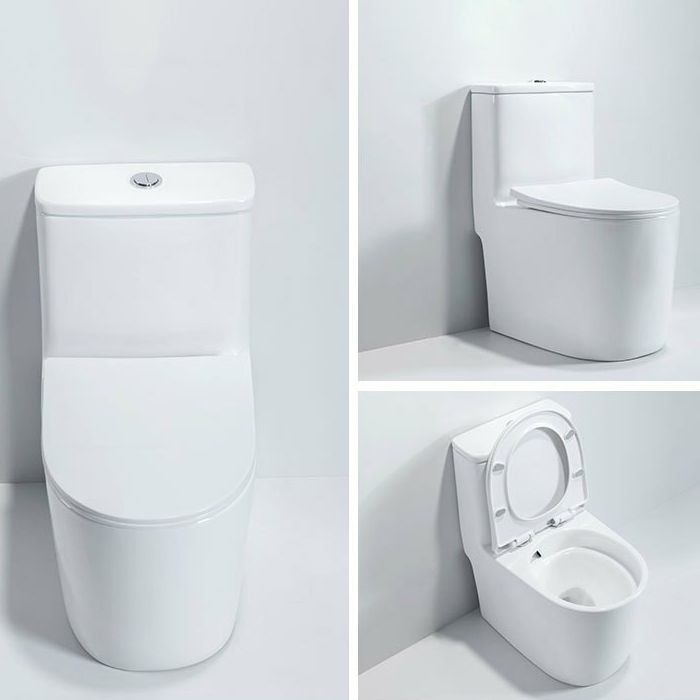 Modern Ceramic Toilet Bowl One Piece Flush Toilet with Toilet Seat