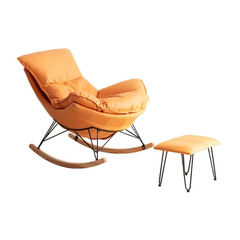 Contemporary Rocking Chair Cotton Upholstered Tufted Tear Resistant Baby Rocking Chair