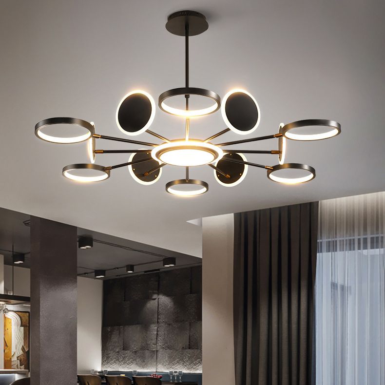 Postmoderne stijl LED kroonluchter licht multi -lichten metaal acryl hanger licht voor woonkamer