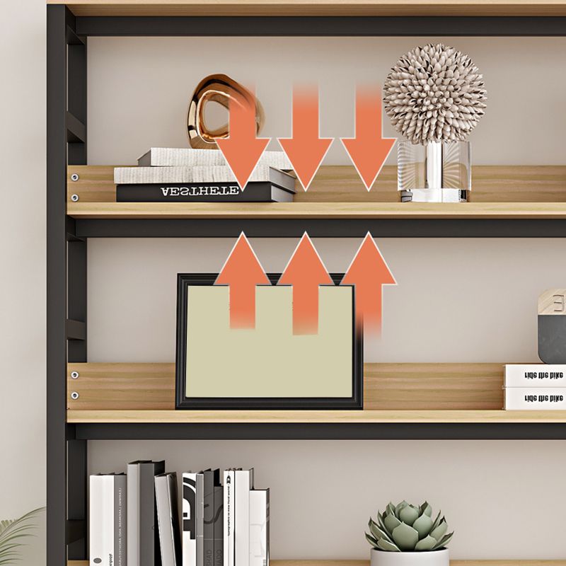 Black Modern Open Back Shelf Bookcase Shelves Included for Home Office