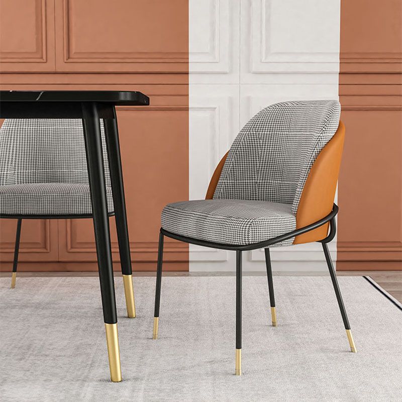 Upholstered Side Chair Scandinavian Design Armless Solid Back Chair for Home