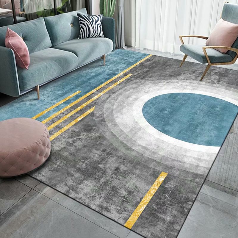 Modern Geometric Pattern Rug Creative Carpet Polyester Rug for Home Decoration