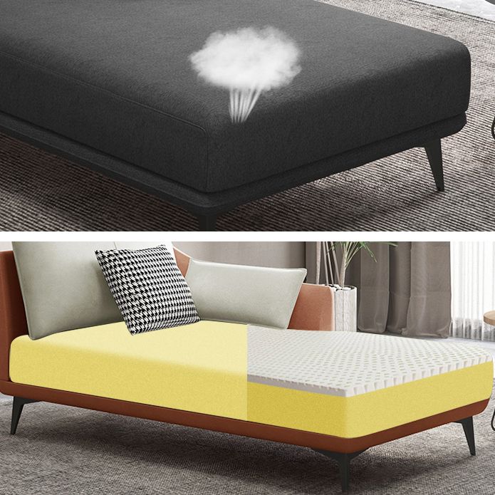 Nordic Cushioned Chaise Lounge Leather Chaise with Recessed Arms for Bedroom