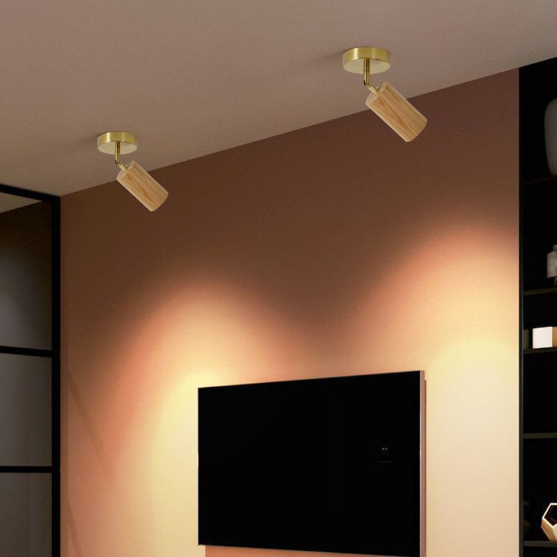 Modern Flush Mount Cylinder Shape Ceiling Light with Metal Shade for Passage