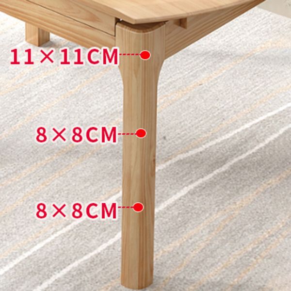 Modern Round Rubberwood Retractable Dining Table with 4 Legs