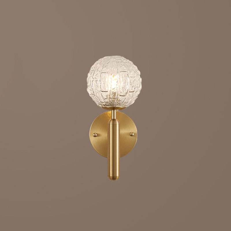 Ball Shape Metal Wall Lighting Modern Style 1-Light Wall Mounted Light in Gold