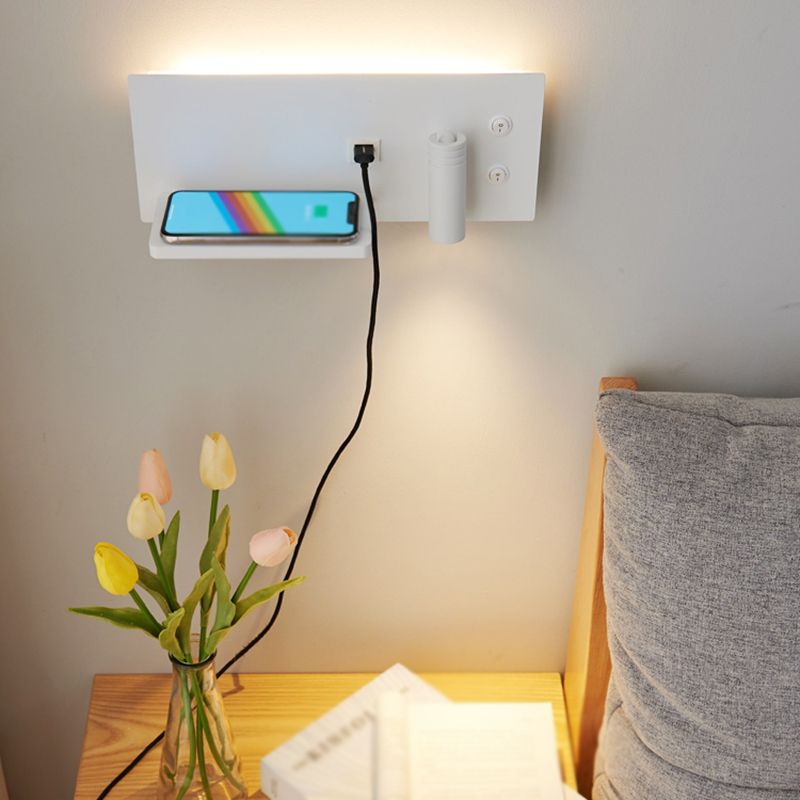 Zeitgenössische Leselampe Einfachheit Wandleuchte mit Metallschatten für Schlafzimmer