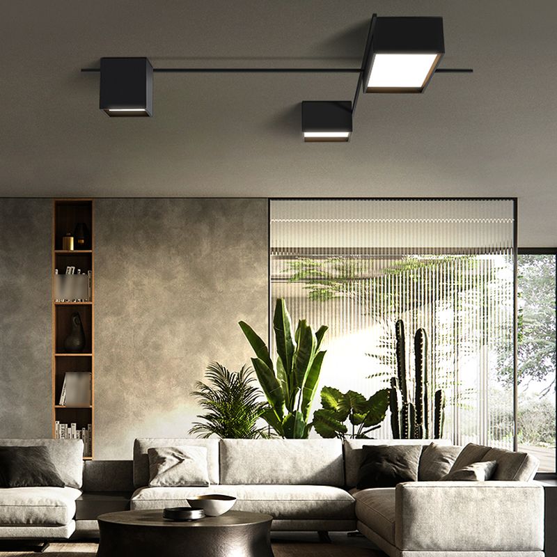 Arte Moderno Lámpara LED de techo de hierro fundido lámpara acrílica de techo geométrico