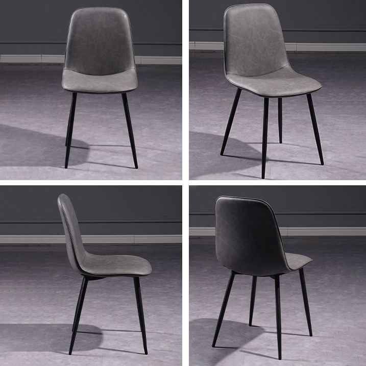 Chaise d'appoint de cuisine scandinave en cuir, finition mate, chaise de salle à manger à dossier solide