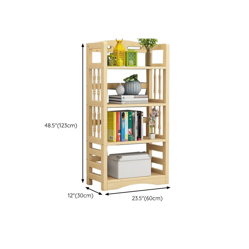 Etagere Vertical Modern Book Shelf Natural Wooden Shelf Bookcase for Study Room