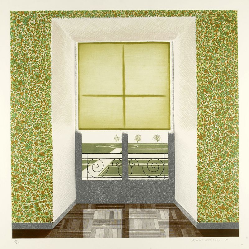 Yellow-Green Window Painting Mural Decal Washable Artistic Corridor Wall Decoration